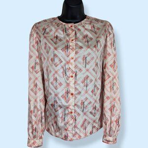 Vintage Wilroy Satin Long Sleeve Blouse